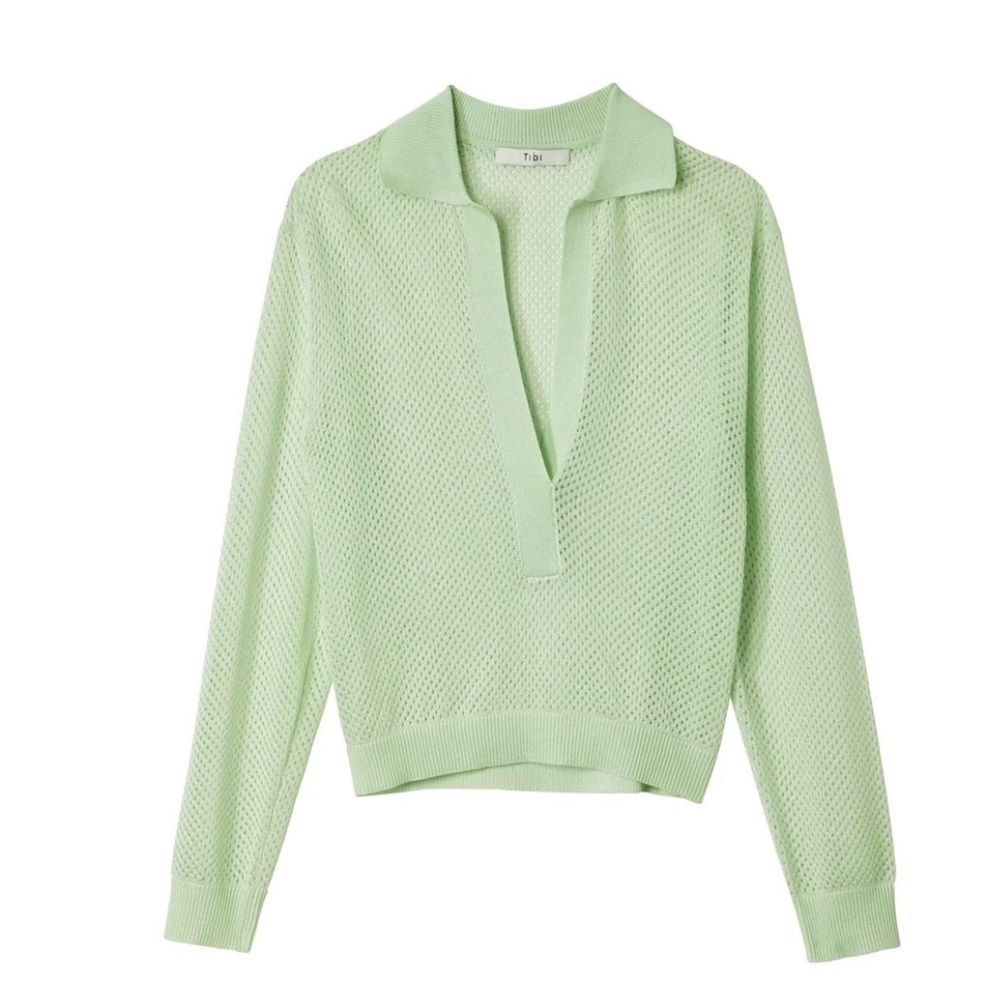 NWT- Tibi Mesh Collared Shirt